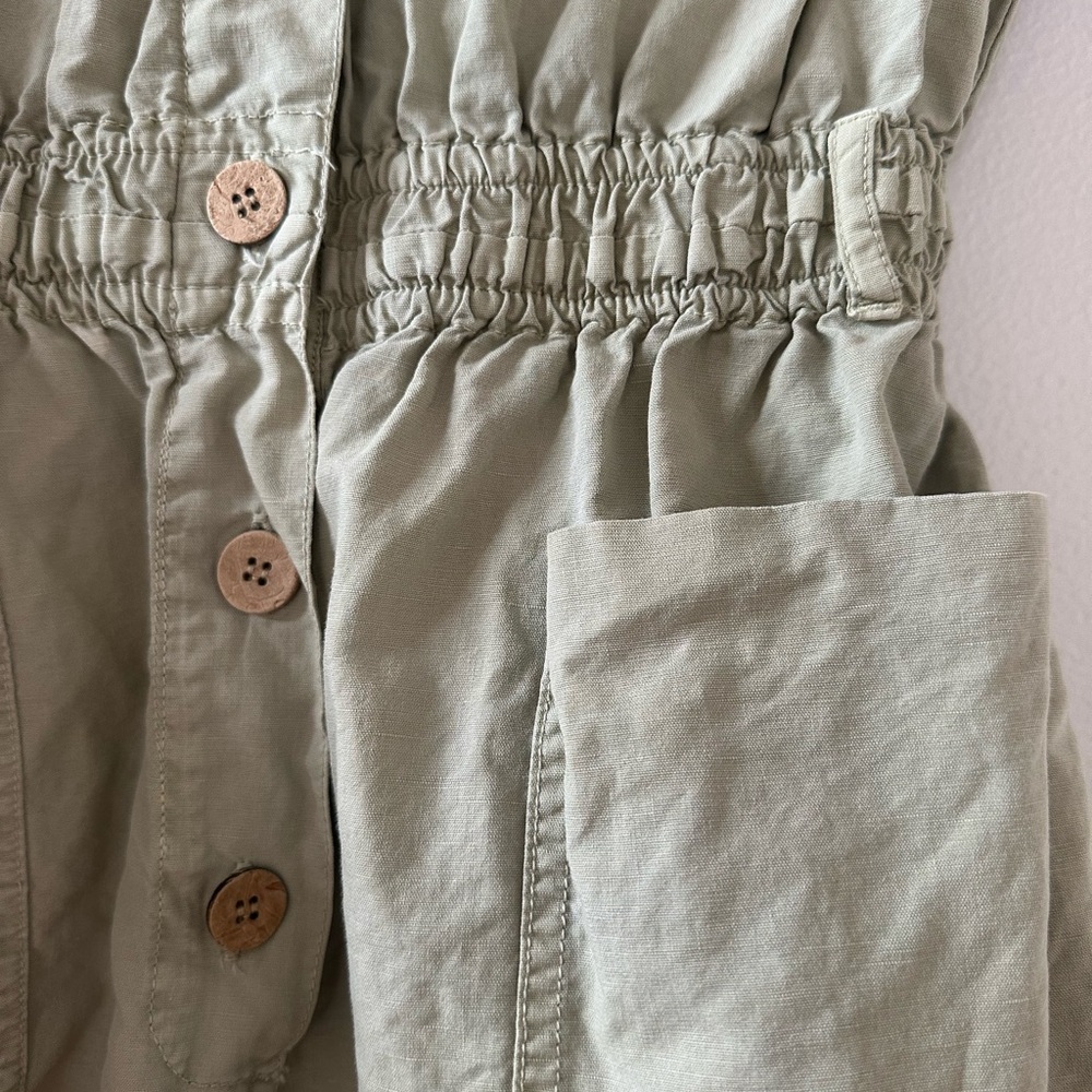Zara Linen Green Romper - Picture 4 of 9